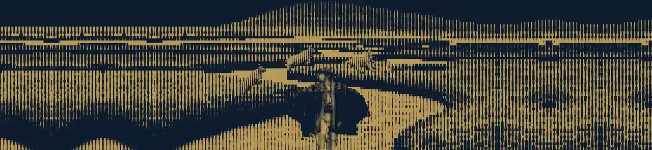 Animated scene: a boy dancing by a flowing river with sheep
